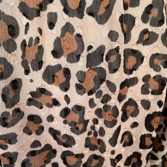 A New Day Womens Leopard Print Top Plus Size XXL Sheer Neutral Animal Print Boho - Picture 6 of 12